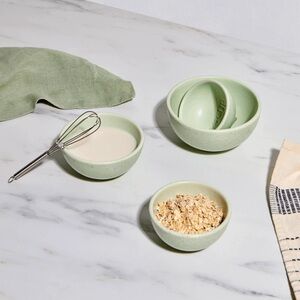 Greg Natale Ceramic Sage Measuring Cups Set. New in Box $100 Retail.